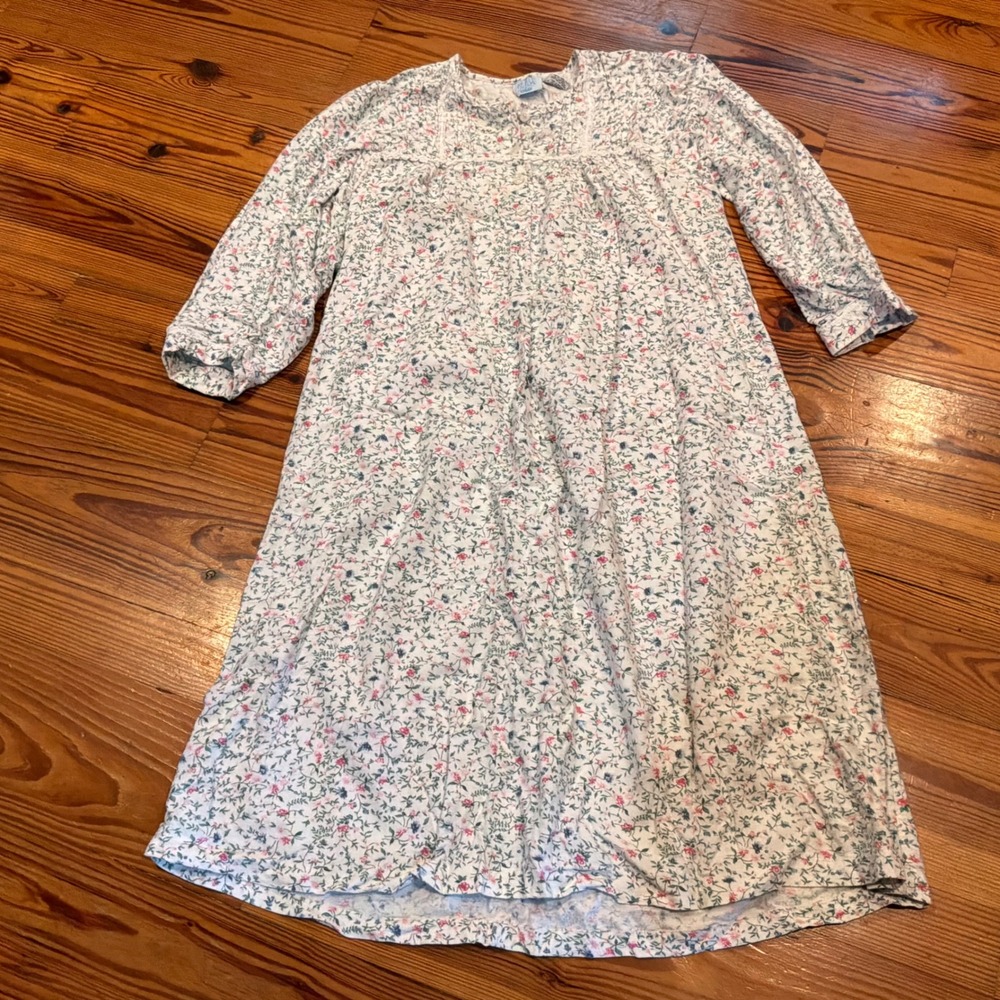 Ashley Taylor Floral Cotton Flannel Nightgown Plus 1X Cottagecore Prairie Modest